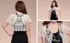 Fashion Short Sleeve Cutout Cape Open Stitch Cardigan Hollow Out Crocheted Lace Summer Shrugs Gratis frakt