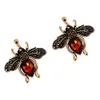 Whole very cute lovely fashion luxury designer exaggerated crystal vintage insects bee beautiful stud earring for woman girls6085850