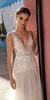 New Backless Gali Karten Wedding Dresses V Neck Split Lace Bridal Gowns Floor Length Plus Size Cheap A Line Wedding Dress