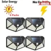 100 LED Solar Street Light Auto PIR Motion Sensor Solar Garden Wall Lamp For Outdoor Waterproof Lighting 4 sided 270°lighting scope