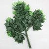 500pcs artificiell blad dekoration falska löv plast träd grenar simulering silke blomma banyan lämnar ginkgo biloba bröllop