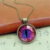 Kettingen Mens Drie-Dimensionale Dragon Eye Glas Ketting Hanger Kleurrijke Oog Hanger Glas Cabochon Dome Mooie Kettingen Mannen Sieraden