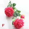 3 Köpfe künstliche Blumen Pfingstrosenstrauß Seidenblumen Brautstrauß Herbst lebendige gefälschte Rosenblumen für Hochzeit Home Party Dekor AL05