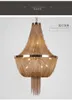 Współczesne Lampy Wisiorek S Złoto / Srebrne / Brązowe Żyrandole Oświetlenie kryte Włoskie Tassel Aluminium Łańcuch do salonu Foyer Home Decor