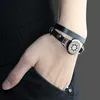 UBELIEVE Bangles Men Leather Bracelets Stainless Steel Diffuser Charm Bracelet Vintage Jewelry For Christmas Gift