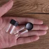 黒のプラスチック帽子スパイス瓶香水瓶の瓶の香水の瓶詰め瓶の付いた100個の部分6ml 22 * 35mmのミニガラスの瓶