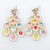 2020 Luxury Phoenix Wedding Accessories Rhinestones Necklace Earrings Bride Jewelry Sets Colorful Cheap Bridal Necklaces 15092266P