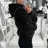 Damen Wintermantel mit Teddybär-Motiv, Fleece, Fell, flauschig, mit Reißverschluss, Jacken, Pullover, Oberbekleidung