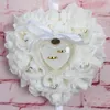 Anel Travesseiro Coração Tamanho Lace Elegante Rosa Branco Favores Do Casamento Strass Decoração de Casamento Exclusivo