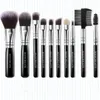 Make-up borstels 10 stks make-up borstel set premium synthetische stichting borstel mengen gezicht poeder blozen concealers oogschaduwen borstels ket