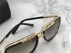 Luxury Square Pilot Solglasögon Guld / Brun Gradient Titanium Designer Mode Märke Drive Sun Glas Eyewear Sommar Ny med låda