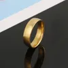 Fashion Charm Simple Glossy Single Circle Jewelry Band Ring Men Stainless Steel Black Gold Rings For Women