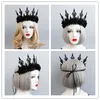 Dark Gothic Wind Headband Black Crown Halloween Witcher Makeup Masquerade Performance Garland Headbands free ship 20