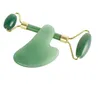 Jade Roller Gua Sha Tool مجموعة طبيعية Aventurine Stone Stone Roller Guasha Massage Dragting Health Health Eye Beauty Care Care Massager