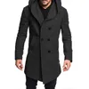 ZOGAA 2019 Nuovo Inverno Moda Uomo Cappotto Doppio Petto Tinta Unita Uomo Casual Slim Fit Uomo Lungo Panno di Lana Cappotto Standard