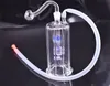 Im Dunkeln leuchtende Mini-Glas-Ölbrenner-Bongs, LED-Licht-Dab-Rig, Glas-Bong-Dab-Öl-Rigs mit 10-mm-Glas-Ölbrennerrohr und Schlauch, 2 Stück