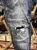 Hurtownie- New Arrival Mid-Waistline Spodnie Męskie Dżinsy Talia Wstążka Łączenie Męskie Designer Spodnie Europejskie i Amerykańskie Ripped Dżinsy