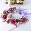 caldo Ghirlande da sposa Fiori decorativi decorazione di nozze copricapo per bambini romantico Simulazione Fiori FasciaPartywareT2I5613