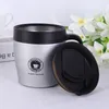 300ml Stainless Steel Coffee Cups Vacuum Coffee Mugs Beer Cups With Lids Spoon Wine Water Cups