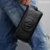 Factory wholesale men bag fashion cowhide mens business hand clutch exquisite embossed storage wallet multifunctional anti-theft brush purse