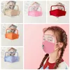 2 in 1 Face Shield Mask Anti Dust Breath Valve Face Masks Washable Mouth Muffle Kids Cartoon Eye Shield Mask without Filter CCA12292 100pcs