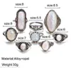40 unids / lote anillo mixta joyería de moda surtido imitación ópalo aleación de la joyería de los anillos de metal para mujer hombre