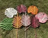 Tropical Palm Colored Plastic Monstera Leaves Decorative Flowers Wedding Road Leading Artificial Plants for Home Decor