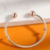 925 Sterling Silver,Rose Gold,Golden Snake Chain Style Open Bangle Fits For European Pandora Bracelets Charms and Beads