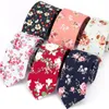 Corbata hombres de moda algodón flor vínculos clásicos colorido floral encantador cuello corbatas para hombre flaco boda fiesta regalo corbata