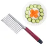 300 pièces pomme de terre froissée couteau à bords ondulés en acier inoxydable Gadget de cuisine légumes fruits coupe trancheuses LX6057
