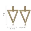 Nouveau créateur de mode à la mode exagéré en diamants en diamant Bohême Boîte d'oreilles en triangle géométrique pour femmes Gold D6