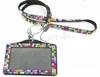 Rhinestone Bling Crystal Lanyard with Vertical ID Badge Holder Neck Strap for Cell phone Mobile phone samsung hot selling