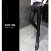 2019 New Autumn Men LeatherPants Faux Leather Pants Men Fashion CasuareBlack Ounles Male Slim Fit Zipper