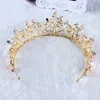 Barock Koreanische Goldkristallprinzessin Brautkopfkronen und Diademe Königin Strass Handgefertigte Hochzeitszubehör Prom Birthd5234496