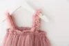 6 colori Summer Girls Dress Ruffle senza maniche Abiti per bambini per ragazze Vestidos Infantil Abbigliamento per bambini Mesh Cute Princess Party Costumes L
