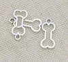 200pcs/lot Antique Silver Plated Dog Bone Charms Pendant for Jewelry Making Earrings Bracelet Accessories DIY 25x11mm