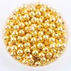 WOJIAER 3mm 4mm 6mm 8mm Gold Silver-Color Pewter Metal Iron Round Loose Beads Spacer for Jewelry Making 100pcs/lot BH306