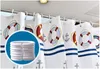 cartoon kids boat nautical style bathroom shower curtain waterproof fabric bath curtains with ring hooks