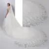 4m Cattedrale lunghezza 1 strato bianco o avorio Sequin di pizzo bordo sposa sposa velo da sposa con pettine