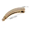 Shining Full Crystal Rhinestone Banana Hair Clip Tillbehör Barrette För Kvinnor Tie Up Vertikala Clips Ponytail Hair Claws