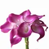 Gerçek Dokunmatik PU Calla Lily Çiçekler Yapay Natual Görünüm Düğün Gelin Buketi için Callas
