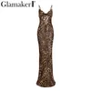 Glamaker Leopard Drukuj Kobiety Maxi Sukienka Lato Sexy Plaża Vintage Dress Kobieta Slim Party Długa Suknia Przyczynowa Szata Retro Vestidos Y190514