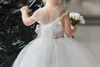 Vestidos de niñas de flores para bodas, el más nuevo vestido de baile de tul de tul de encaje, vestidos de boda para niños pequeños, vestidos de fiesta