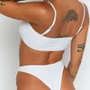 Bel bikini sexy beach party dell'estate 2020 costume bikini a righe a vita alta tinta unita caldo
