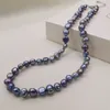 Colliers de perles d'eau douce naturelles collier noir/blanc/rose/violet bijoux fins pour femmes