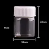 15ml 25ml 40ml 50ml 60ml Transparent Glass Bottles with White Plastic Screw Cap Tiny Jar Vials DIY Craft 24pcs