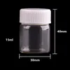 15ml 25ml 40ml 50ml 60ml Transparenta glasflaskor med vit plastskruvlock Tiny JAR-flaskor DIY Craft 24PCs