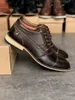 New Oxford Dress Shoes of Mens Brandt Leather Cap Toe Genuine Leather Designer Trainer Party Wedding shoes good Quality