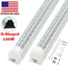 LED Ampul 4 5 6 8 ft Soğuk 120W T8 LED Tüp Entegre V Şeker 4ft 8ft Floresan Tüp SMD2835 100lm/W Mağaza Garaj Deposu Fikstürleri