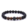 Men's and women's beads bracelet elastic natural stone yoga bracelet bracelet volcanic lava rock round loose beads natur295m